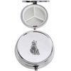 A15 Cat Design English Pewter On A Mirrored 3 Section Container Caddy Pill Box
