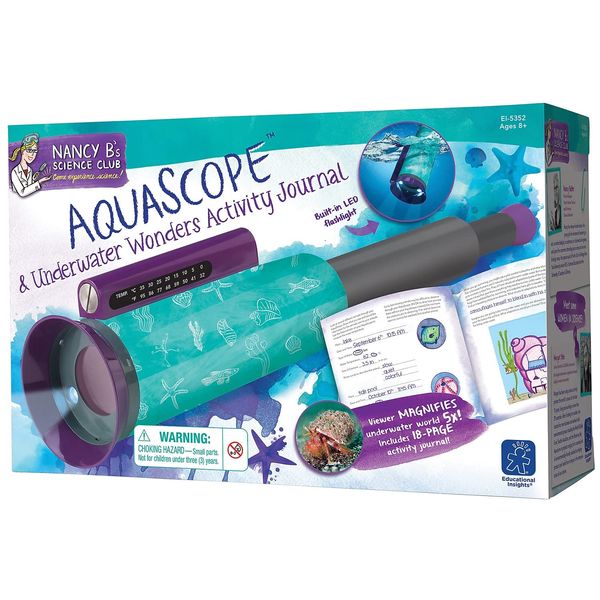 Educational Insights Nancy B's Science Club AquaScope, Explore Underwater Without Getting Wet, Includes Magnifier & LED Flashlight, Ages 8+