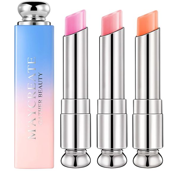 Colour Changing Lip Balm, 3pcs Tinted Lip Balm Jelly Lipstick Nutritious Moisturizer Lip Balm Natural Lip Protection Lip Repair Gifts For Teenage Girls