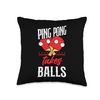 Ping Pong Table Tennis Paddle Ping Pong Takes Balls Throw Pillow