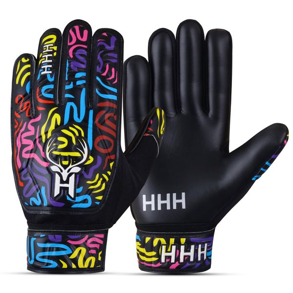 HHH Football Goalkeeper Gloves For Boys, Kids Children Youth Soccer Goalie Gloves with 4mm Latex Super Grip Palms Goalkeeping Gloves (4)