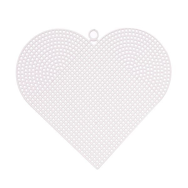 Vaessen Creative Plastic Canvas, Heart-Shaped, 7 Count, Flexible Mesh Sheets for Crafts, Embroidery and Cross Stitch, 6 Pieces, 13x16,5cm, Transparent, 5.1x6.4