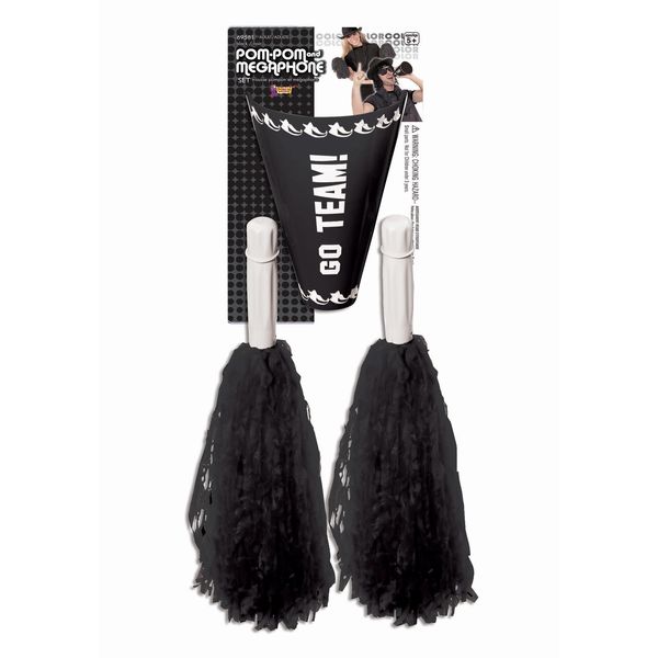 Forum Novelties Cheerleader Pom Pom and Megaphone (Black)