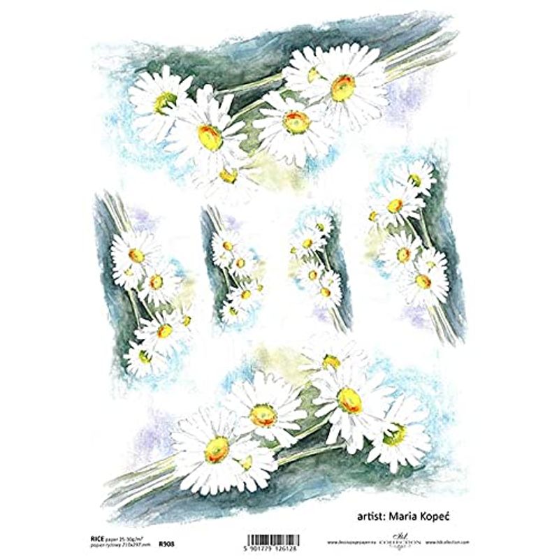 Daisy Flower Bunches Rice Paper R0908-1 x A4 Sheet of decoupage Rice ...