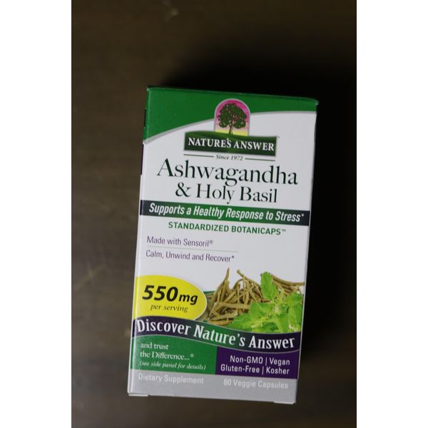 Ashwagandha & Holy Basil, 550 mg, 60 Veggie Capsules