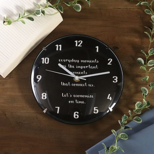 Fujiboeki 36887 Wall Clock, Black, Diameter 7.9 inches (20 cm), Cover Included