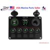 5 Gang Rocker Toggle ON OFF Switch Panel USB Waterproof Green 