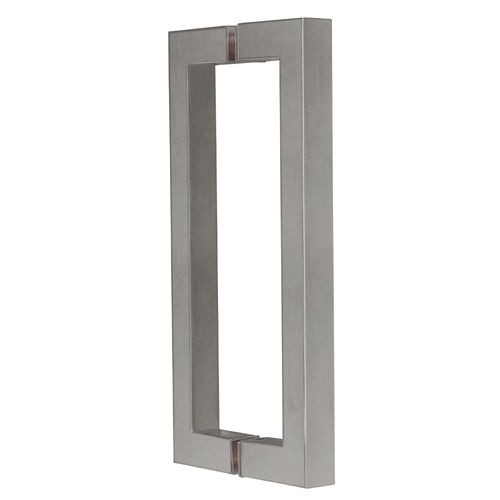 CRL Brushed Nickel 8" x 8" SQ Series Square Tubing Back-to-Back Pull Handle