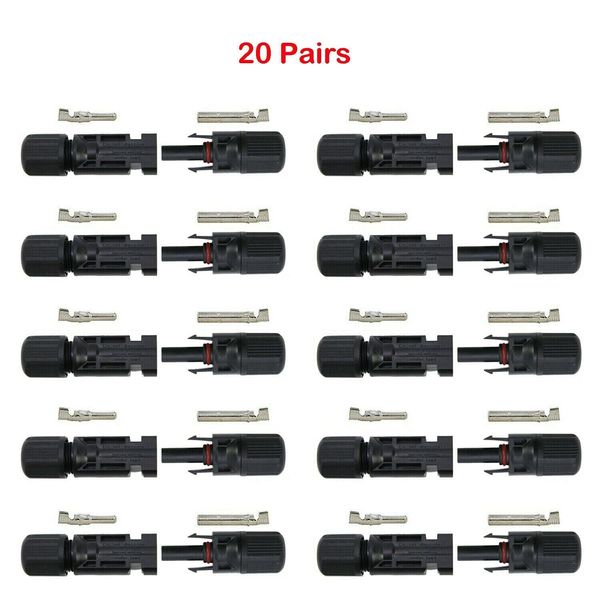 Waterproof Male Female M/F Wire Cable Connector Set Solar Panel ( 20 PAIRS)