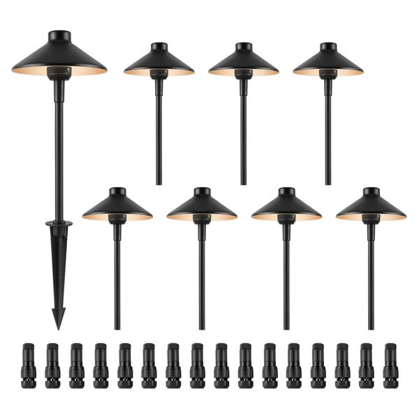 8 Pack Low Voltage Landscape Path Lights 12-24V Outdoor LED Pathway Lights