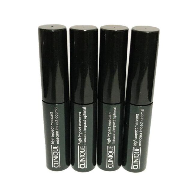 4 x Clinique High Impact Mascara 01 Black .14oz/3.5ml Each Brand New.