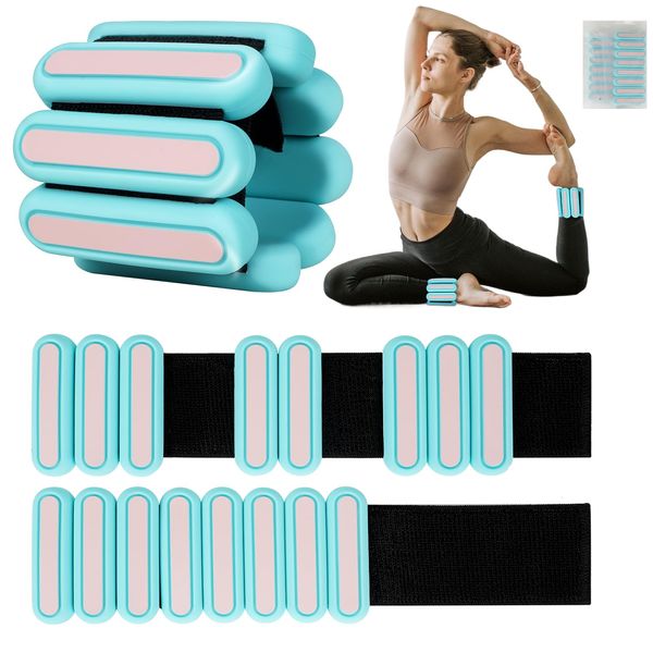 SOLY Wrist Ankle Weights for Women, Wearable Strong Arm & Leg Weights,Adjustable Wrist Weighted Bracelet for Yoga,Aerobics,Barre,Dance,Set of 2 (0.5LB Each)