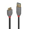 LINDY 36768 USB 3.0 Type A to Micro-B Cable, Anthra Line - Black, 3m