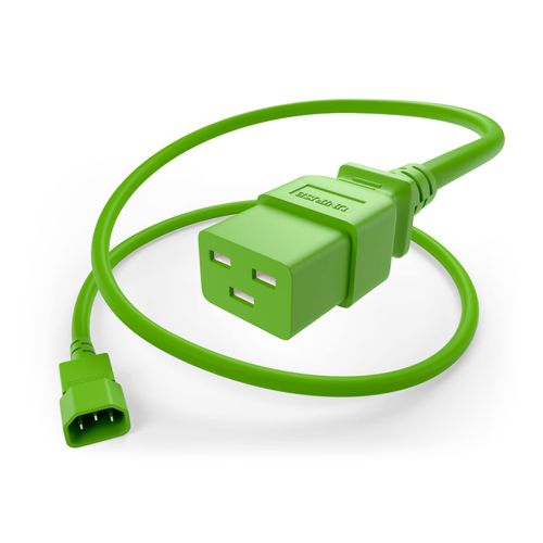 UNC Group Power Cable IEC C14 to C19 15Amp 14AWG 250V SJT Jacket, Green, 2 Foot