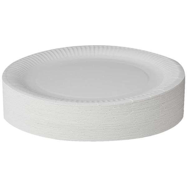 Dina Disposable Paper Plates 23cm - Pack of 100 9 inch Paper Plates, Disposable Plates, Party Plates, White