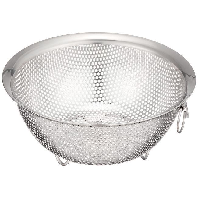 Pearl Metal Punch Bowl Shaped Colander 5.1 inches (13 cm), Foot Included, Stainless Steel, At Aqua HB-4108 Silver