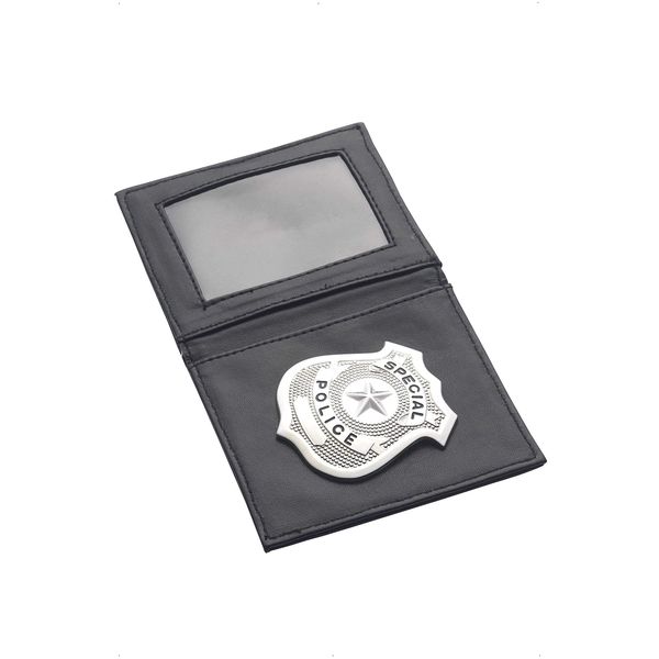 Smiffy's Police Badge in Wallet - Black/Silver