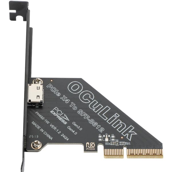 PCIe 4.0 x4 64Gbps Compatible with OCuLink SFF-8612 SFF-8611 External GPU eGPU Riser Card for Mini PC