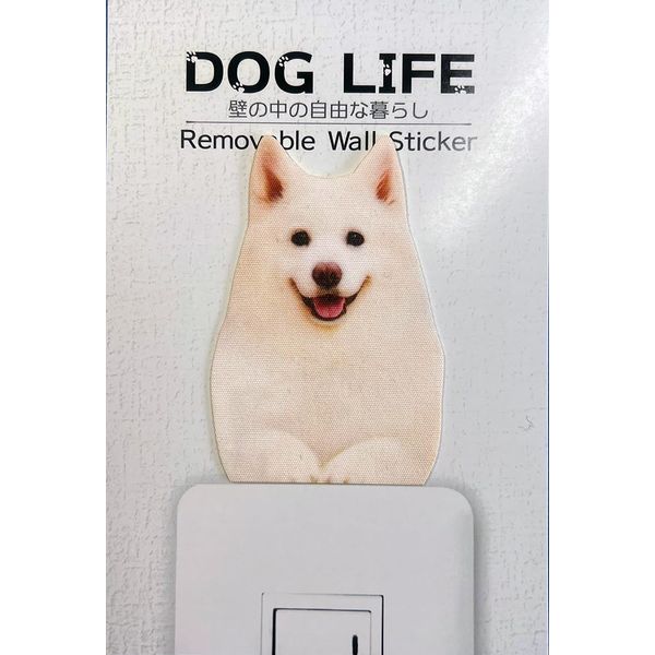 DOG LIFE Color Wall Sticker "Japan Spitz"