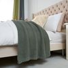 Longhui bedding Chunky Cable Knit Throw Blanket Lightweight Grey 100% Organic...