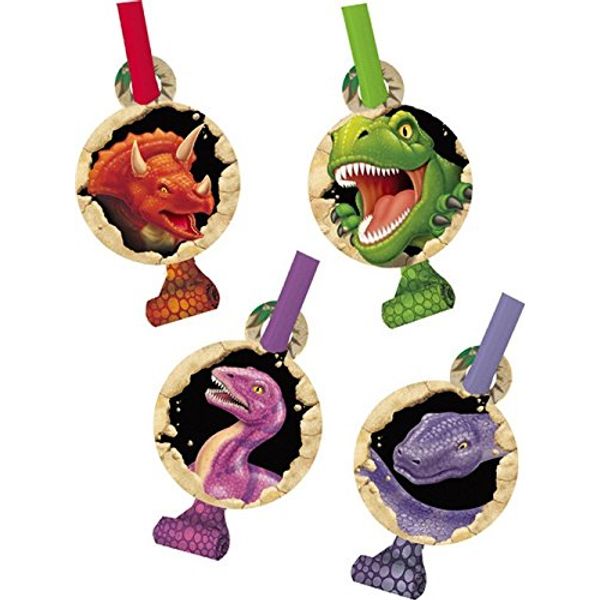 Creative Converting BB021736 Dinosaur Adventure Party Blowers - 8-Pack