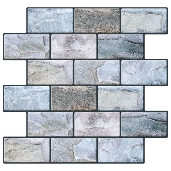 VANCORE Peel and Stick Backsplash Subway Tiles Sticker for Kitchen Bathroom 3D Brick Decorative Tiles Wall Paper (10 Sheets,10"x10.6")