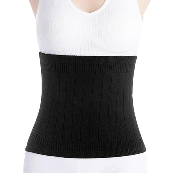 iNelihoo Thermal Knit Lumbar Warmer Cashmere Abdominal Binder Lower Back Support Belt Brace Stomach Kidney Trimmer Band Postpartum Belly Warming Kidney for Women Maternity Recovering