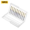 WEXWE Tools 10Pcs 3.0mm TiN Coating Solid Carbide End Mill Engraving Milling Cutter CNC Router Bits for PCB Machine, 1/8" Shank 1BOX