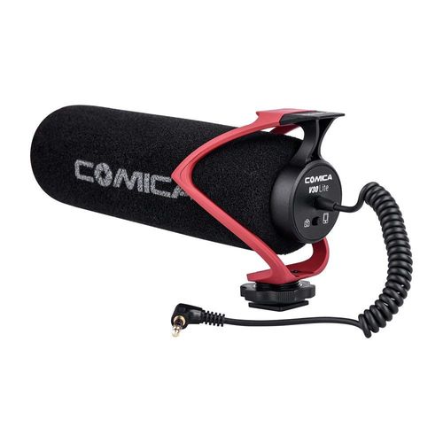 Comica CVM-V30 LITE Video Microphone,Super-Cardioid Condenser On-Camera Shotgun Microphone for Canon Nikon Sony Panasonic DSLR Cameras,Mic for iPhone Android Smartphone with 3.5mm Jack(Red)