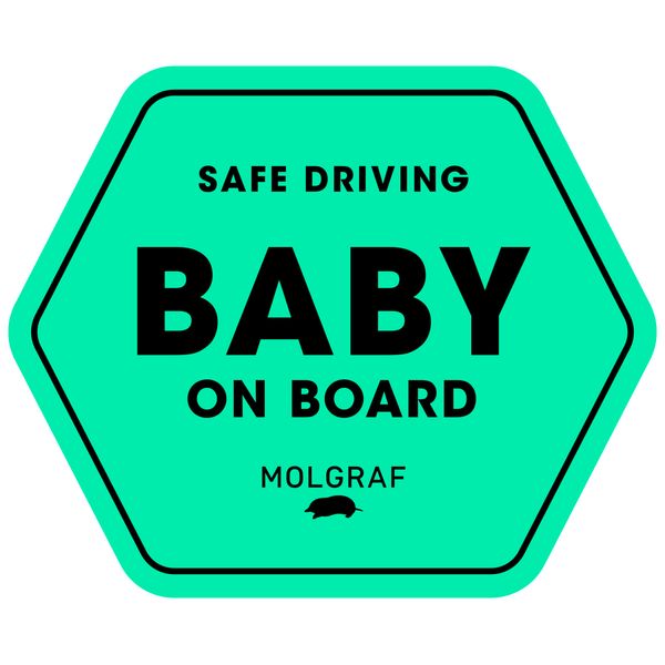 MOLGRAF BABY ON BOARD Sticker (Green)