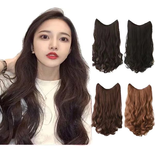 SATPULOT Neckline Wig, One-Touch Extension, Neck Wig, U-Shaped, 17.7 - 23.6 inches (45 - 60 cm), Clip, Removable, Natural, Heat Resistant, Iron, Hair Color, High Tone, Gal