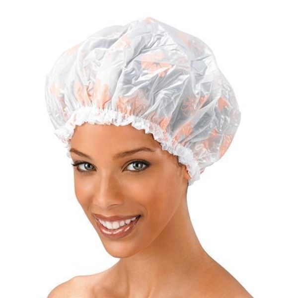 Shower Cap - Floral Pattern, Vinyl material, elastic band, extra large, large, won’t fall off your head