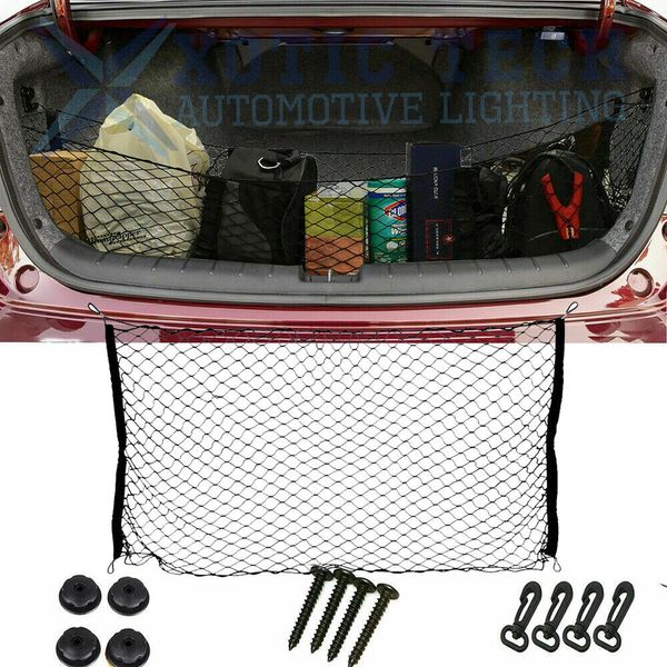 Nylon Car Hatchback Rear Luggage Cargo Trunk Storage Organizer Net Plus Mounting