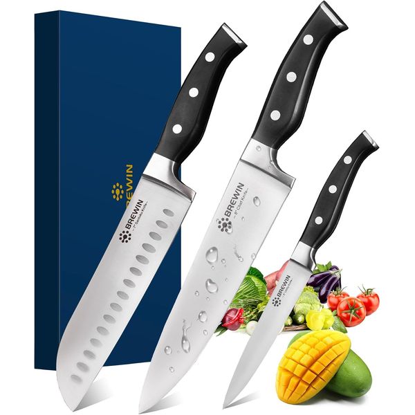 Professional Kitchen Knives, 3PC Chef Knife Set Sharp Knives for Kitchen High...