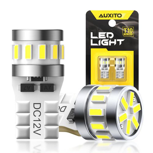 AUXITO Latest 194 LED Bulbs for License Plate Light 6500K Bright White, Canbus Error Free 168 2825 T10 W5W LED Bulb for Car Dome Door Map Courtesy Trunk Cargo License Plate Lights, Pack of 2
