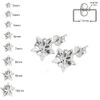 MONSTER PIERCING 9MM Clear Star CZ Stone 925 Sterling Silver Stud Earring