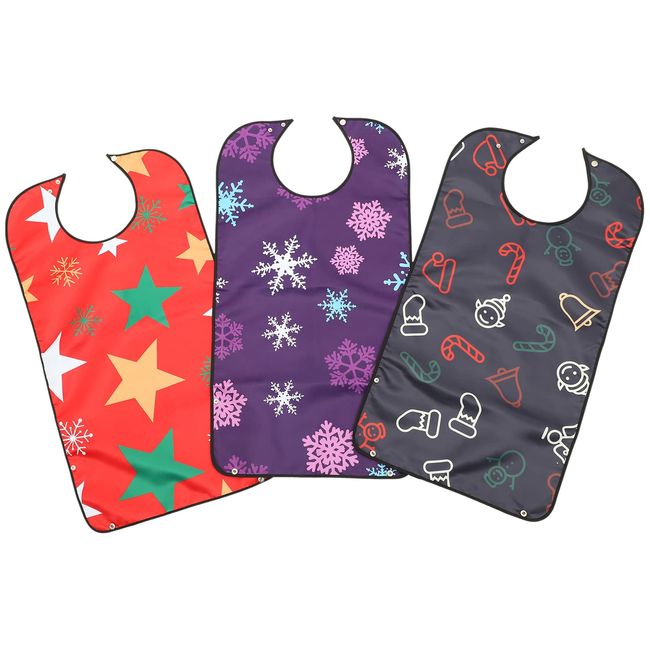 Operitacx 3pcs Adult Bib, Reusable Adult Bibs For Elderly Washable, Dining Bibs Clothing Protectors Adult Bibs For Elderly Women Men