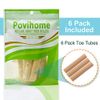 Povihome 6 Pack Toe Tubes - Large (15/16''D), Fabric and Gel Lining Big Toe Protector, Toe Sleeves for Callus, Corn, Blister, Running, Pain Relief