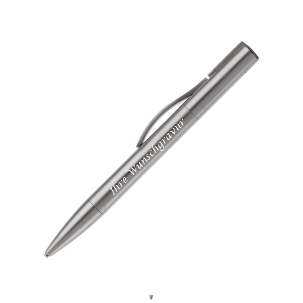 USB Stick Ballpoint Pen with Engraving / Metal / with 8GB Memory Card
