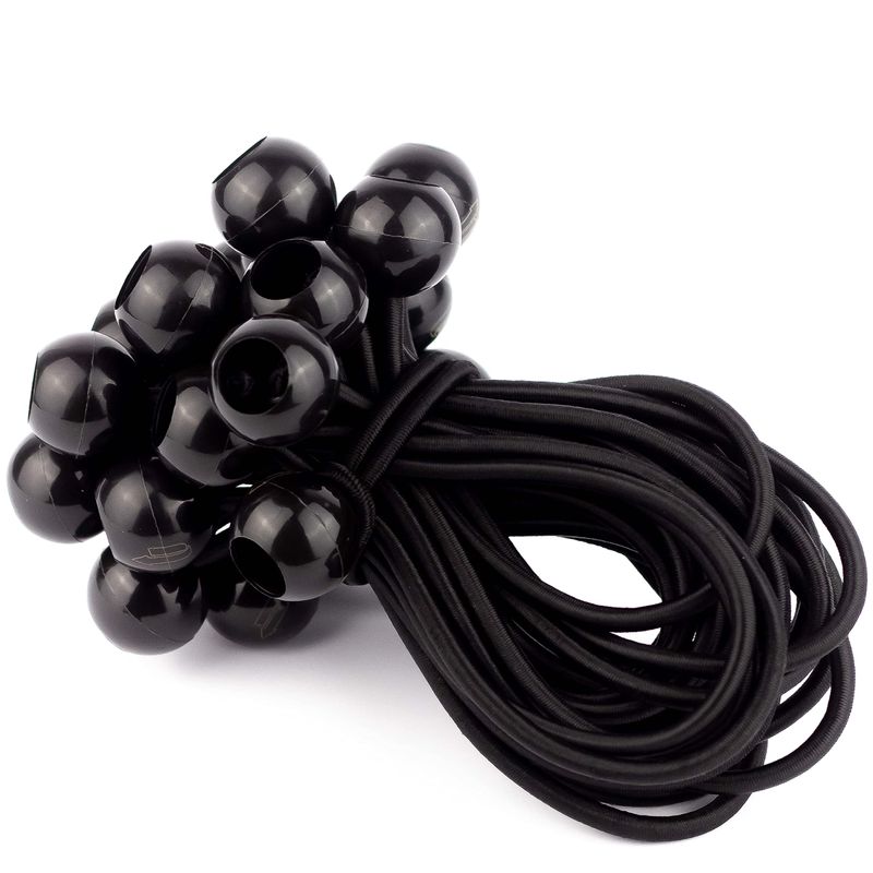 25 Bungees with Ball in Black | Expander Attachment for Tarpaulins ...
