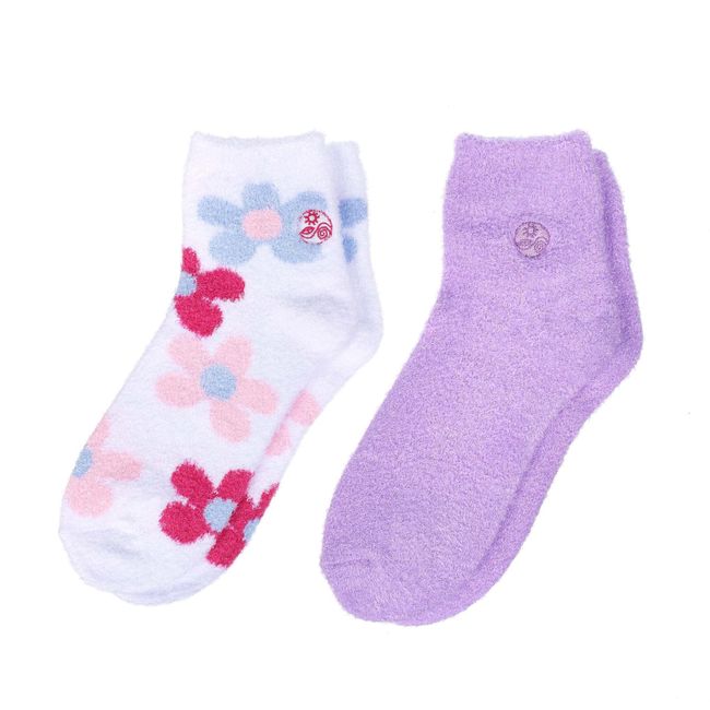 Earth Therapeutics Aloe Socks - Double Pack - FLOWERS/LAVENDER (2 Pairs)