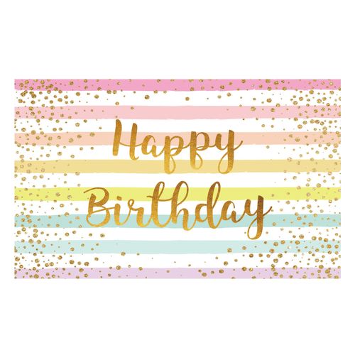 Funnytree Colorful Happy Birthday Backdrop Rainbow Stripes Bday Kid Girl Baby Shower Party Banner Decoration Supplies Favors Gifts Table Photography Background Photobooth Prop
