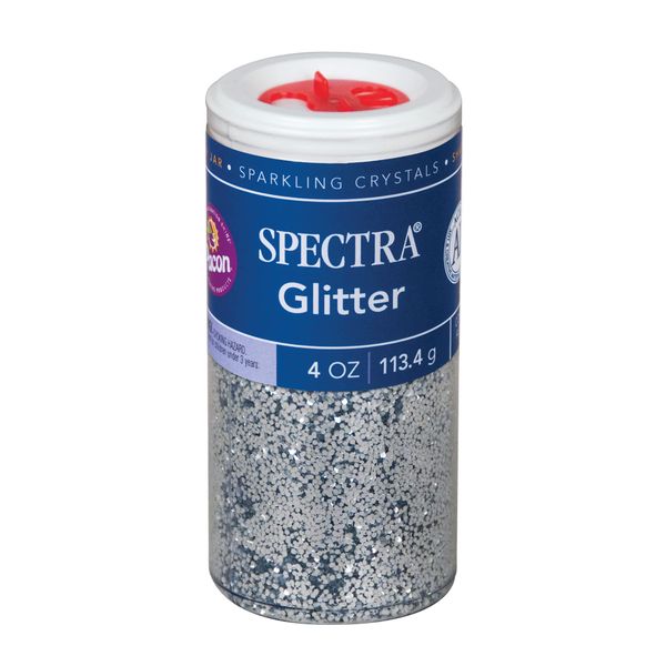 Spectra Arts & Crafts Glitter, Silver, 4 oz., 1 Jar