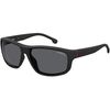 Carrera Men's 8038/S Rectangular Sunglasses, Black/Polarized Gray, 61mm, 15mm