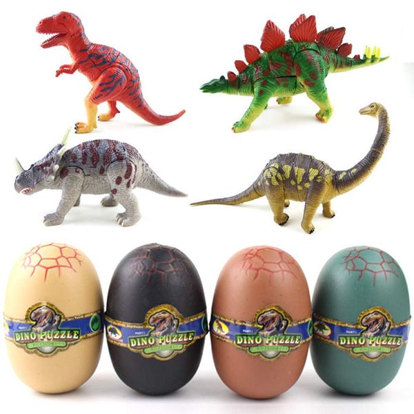 Haruhana Jurassic Egg Dinosaur 3D Puzzle, Dinosaur Egg, Dinosaur Toy, Model, Buildable Toy, Figure, 48 Types in Total (Set of 4 Eggs)