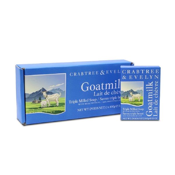 Crabtree & Evelyn Goatmilk Soap Set 3 X 100 Gram Bars