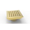 WEBANG 4 Inch Square Shower Floor Drain & Flange,Quadrato Pattern Grate NEW
