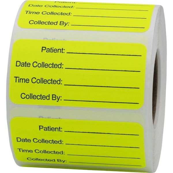 Specimen Collection Writable Healthcare Labels | 1 x 2" - 500 Pack