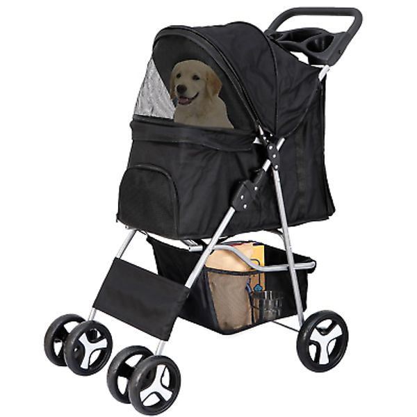 Pet Stroller 4 Wheels Dog Cat Stroller for Small Medium Dog Cats Carrier Jogger