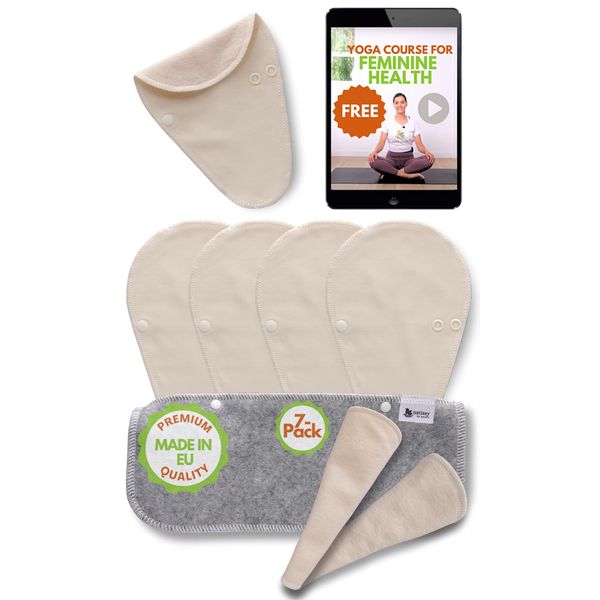 Slipeinlagen waschbar bio Baumwolle TANGA; 7-Pack (Größe S) STRING Waschbare Slipeinlagen dünn MADE IN EU; wiederverwendbare Stoff Slipeinlagen; Washable Panty Liners für Ausfluss; NICHT bei Periode